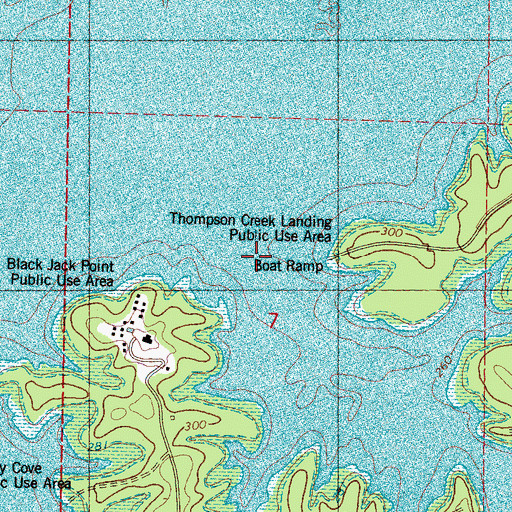 Topographic Map of Thompson Creek, MS