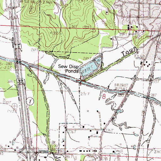 Topographic Map of Town Creek, MS