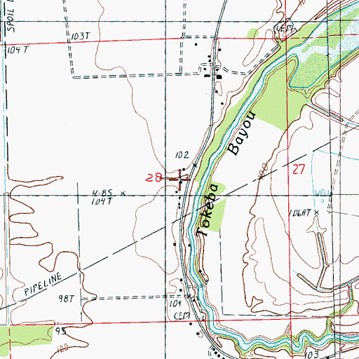 Topographic Map of Triune Church, MS