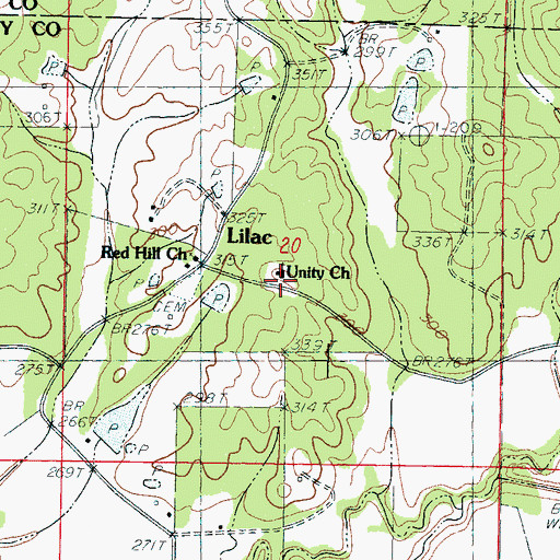 Topographic Map of Unity Church, MS