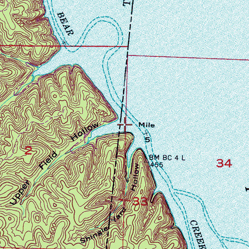 Topographic Map of Upper Field Hollow, AL