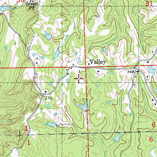 Topographic Map of Valley School, MS