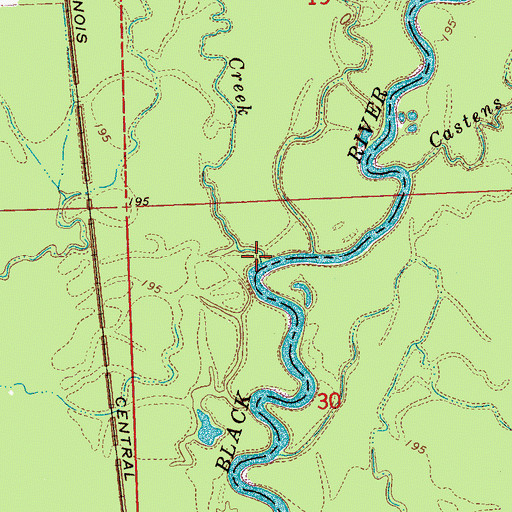 Topographic Map of Vaughan Creek, MS