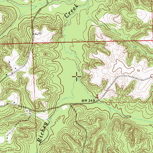 Topographic Map of Walkers Creek, MS