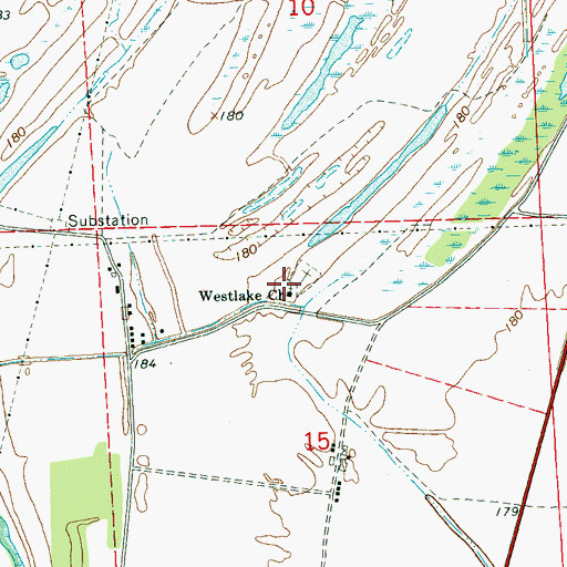 Topographic Map of Westlake Church, MS