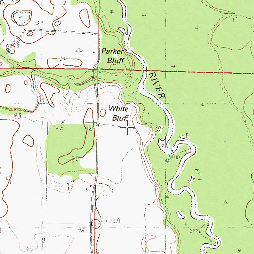 Topographic Map of White Bluff, MS
