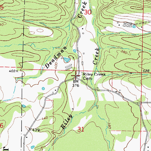 Topographic Map of Riley Creek (historical), AR