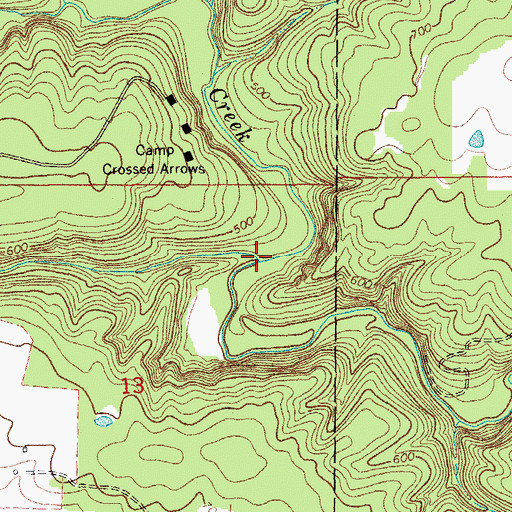 Topographic Map of Bear Branch, AR