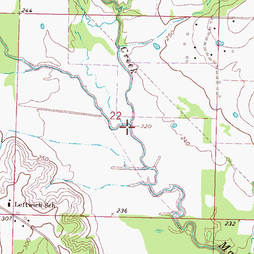 Topographic Map of Word Creek, MS