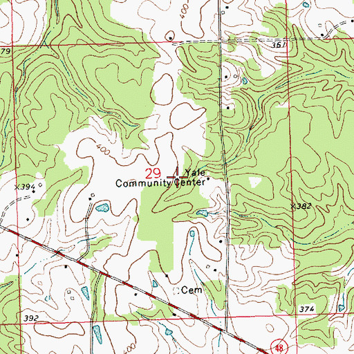 Topographic Map of Yale Community Center, MS