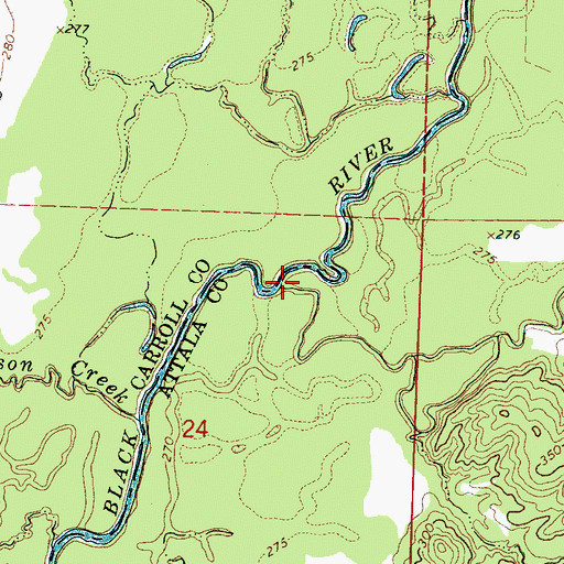 Topographic Map of Zilpha Creek, MS