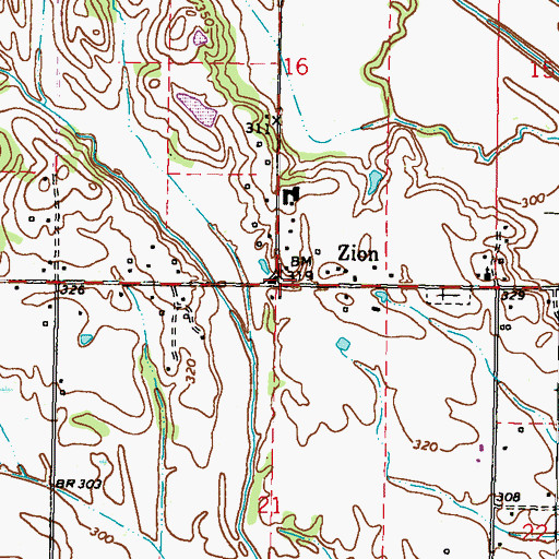 Topographic Map of Zion, MS