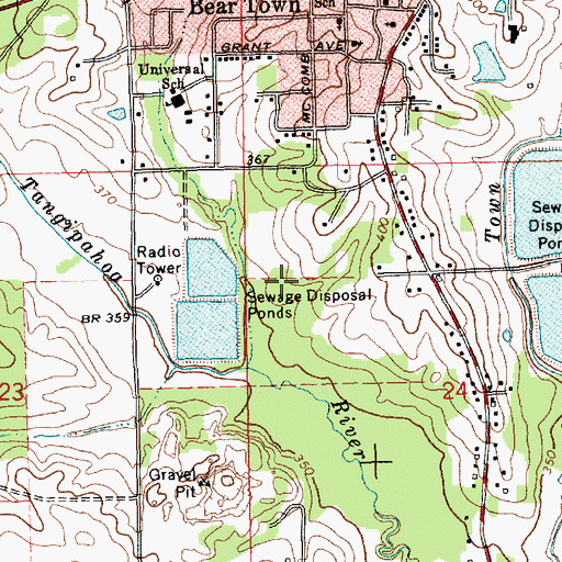Topographic Map of WCCA-FM (Mccomb), MS