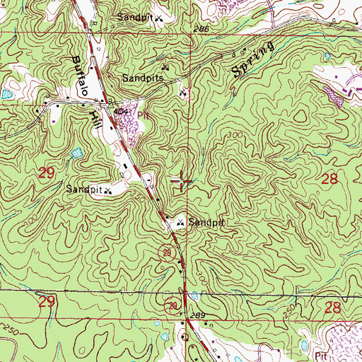 Topographic Map of WBSJ-FM (Ellisville), MS