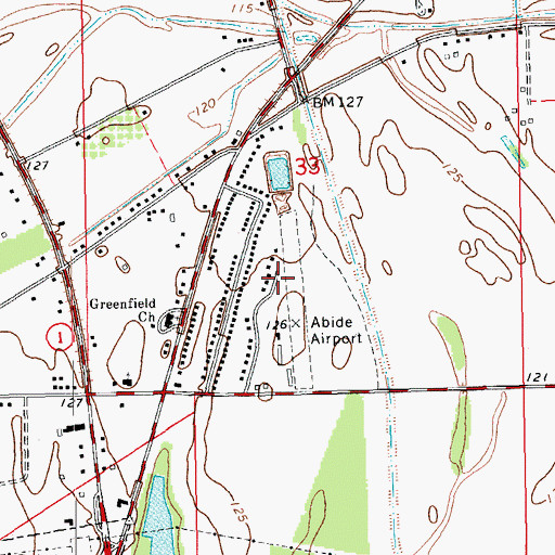 Topographic Map of Abide Airport (historical), MS