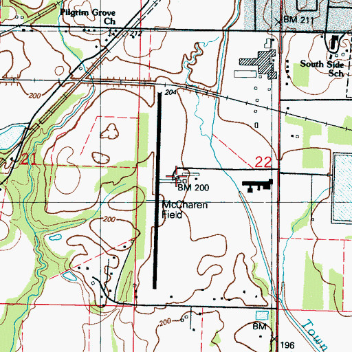 Topographic Map of McCharen Field, MS