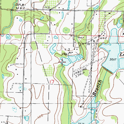 Topographic Map of Lee Lake Dam, MS