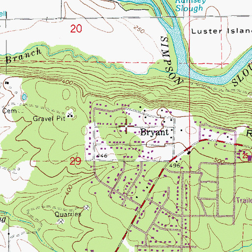 Topographic Map of Riverview, AR