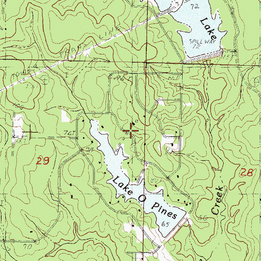 Topographic Map of Lake of Pines Dam, MS