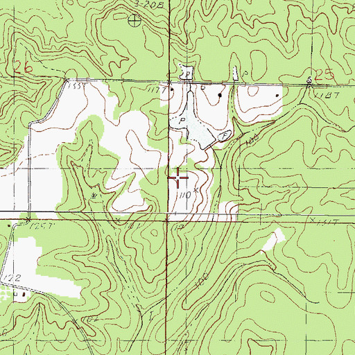Topographic Map of James Farmer Lake Dam, MS