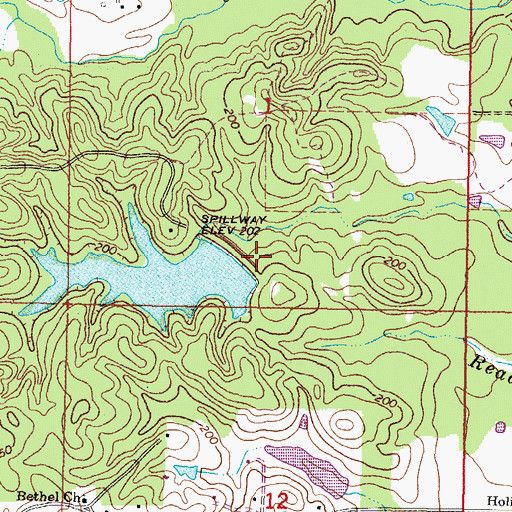 Topographic Map of Sportsman Lake Dam, MS