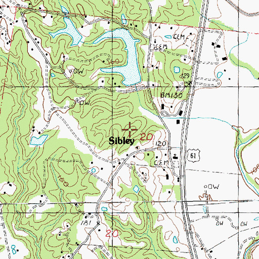 Topographic Map of Mrs Roland Stacy Lake Dam, MS