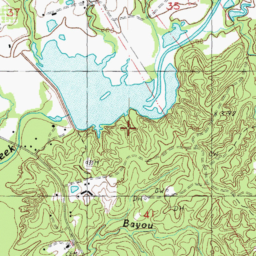 Topographic Map of Second Creek Structure 7 Dam, MS