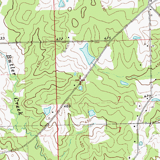 Topographic Map of Foster Lake Dam, MS