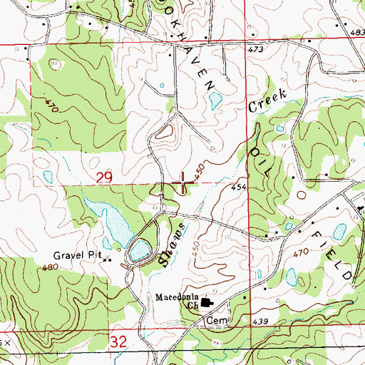 Topographic Map of I O Smith Lake Dam, MS