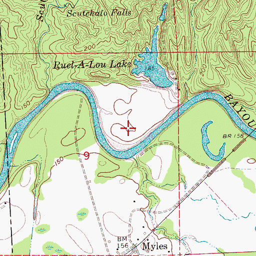 Topographic Map of I L Trotter Junior Lake Dam, MS