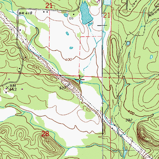 Topographic Map of Beauchamp Branch, AR
