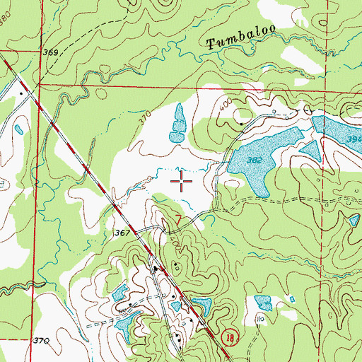 Topographic Map of Robin Hood Lake Number 3 Dam, MS