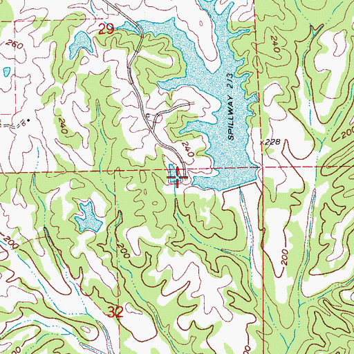 Topographic Map of Old Lake Park Dam, MS