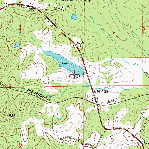 Topographic Map of J A Price Pond Dam, MS