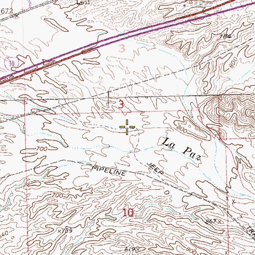 Topographic Map of La Paz Arroyo, AZ
