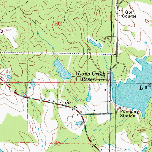 Topographic Map of Grady Smith Pond Dam, MS