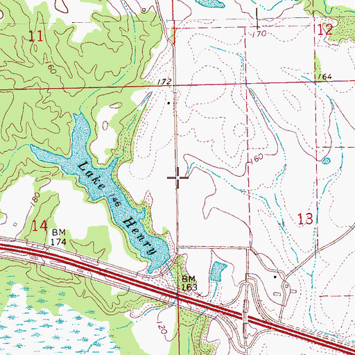 Topographic Map of Lake Henry Dam, MS