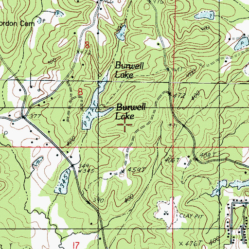 Topographic Map of Burwell Lake Dam, MS