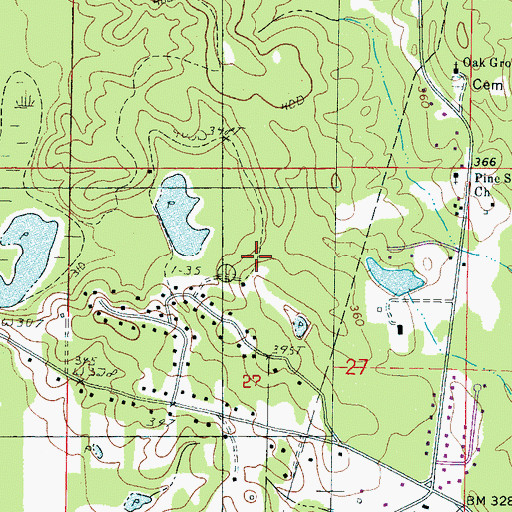 Topographic Map of Ned Lockard Pond Dam, MS