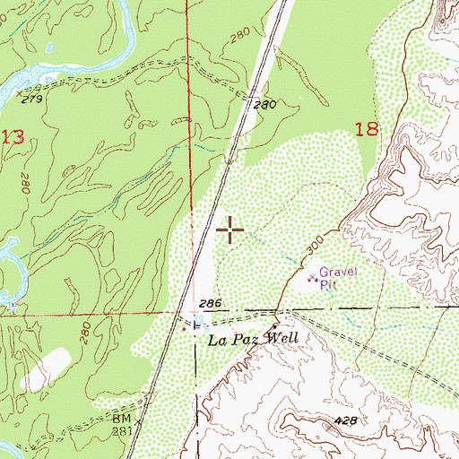Topographic Map of La Paz Wash, AZ