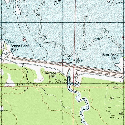 Topographic Map of Okatibbee Dam, MS