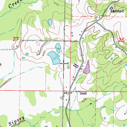 Topographic Map of R C Camp Lake Dam, MS