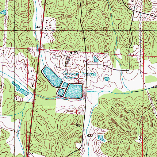Topographic Map of R and R Processing Plant Lagoon Dam, MS