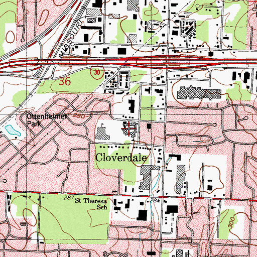 Topographic Map of Cloverdale Junior High School, AR