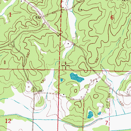 Topographic Map of Mississippi No Name 5 Dam, MS