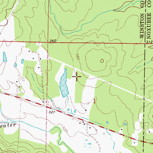 Topographic Map of Triplett Lake Dam, MS