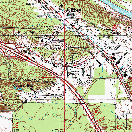 Topographic Map of Crystal Hill, AR