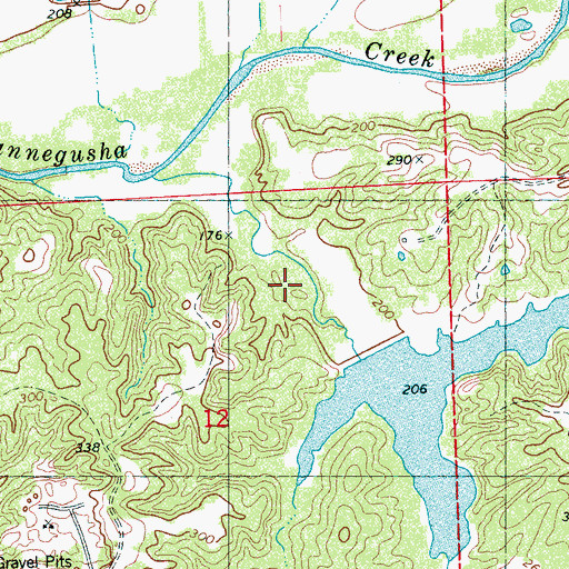Topographic Map of Black Watershed Y-36-12 Dam, MS