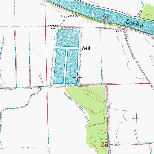 Topographic Map of Paul Roberts Lake Dam, MS