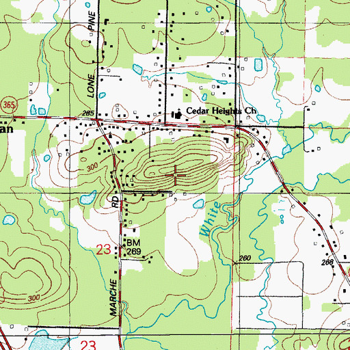 Topographic Map of Township of Worthen (historical), AR